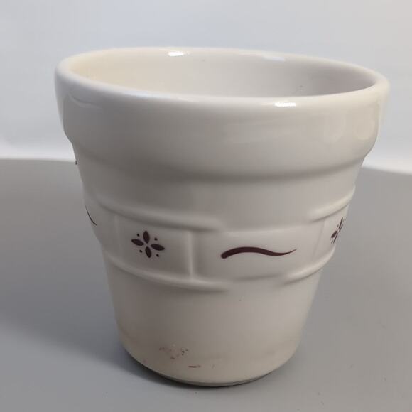 Longaberger Pottery Red Woven Traditions Heritage Planter Pot 4 Inch - Picture 5 of 7